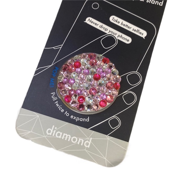 Luxe Crystal Pink Mix PopSocket Phone Holder Grip New - Picture 2 of 4